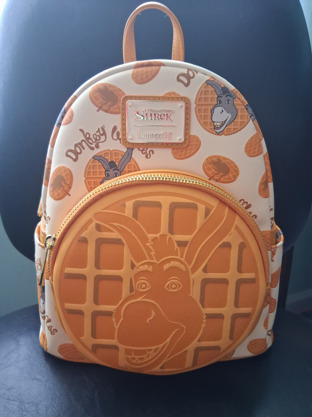 Loungefly Shrek Donkey Waffle Kids Mini Backpack - Orange & Cream